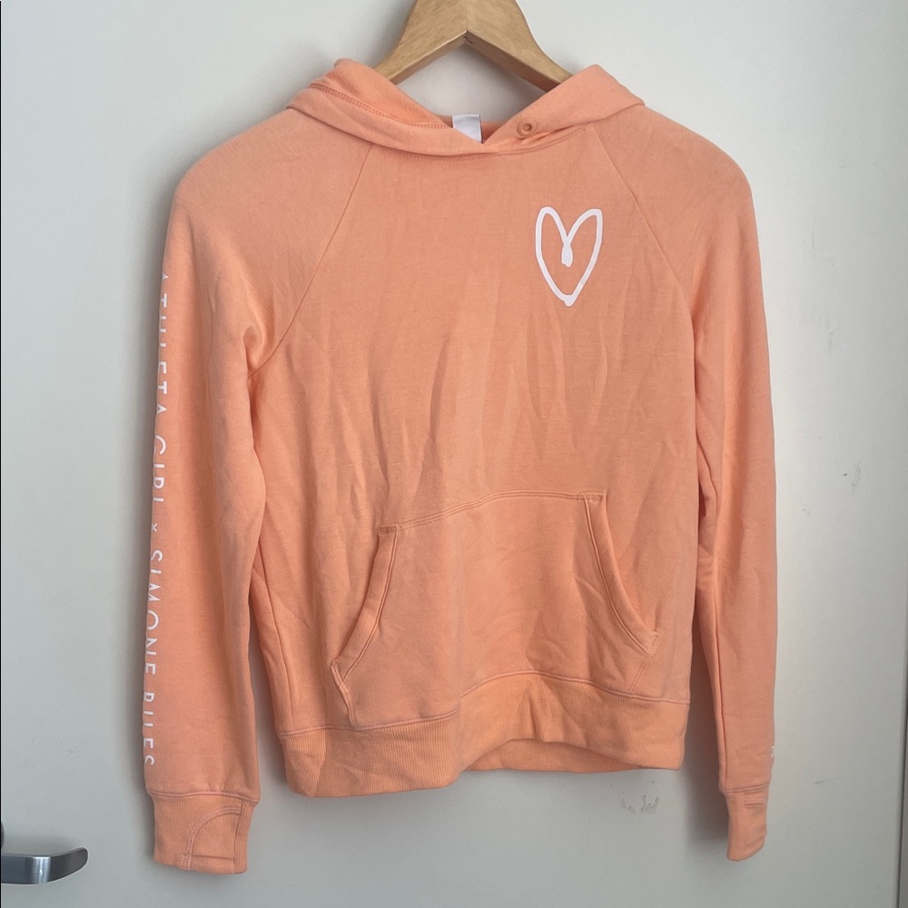 Athleta Peach Hoodie with Heart Design